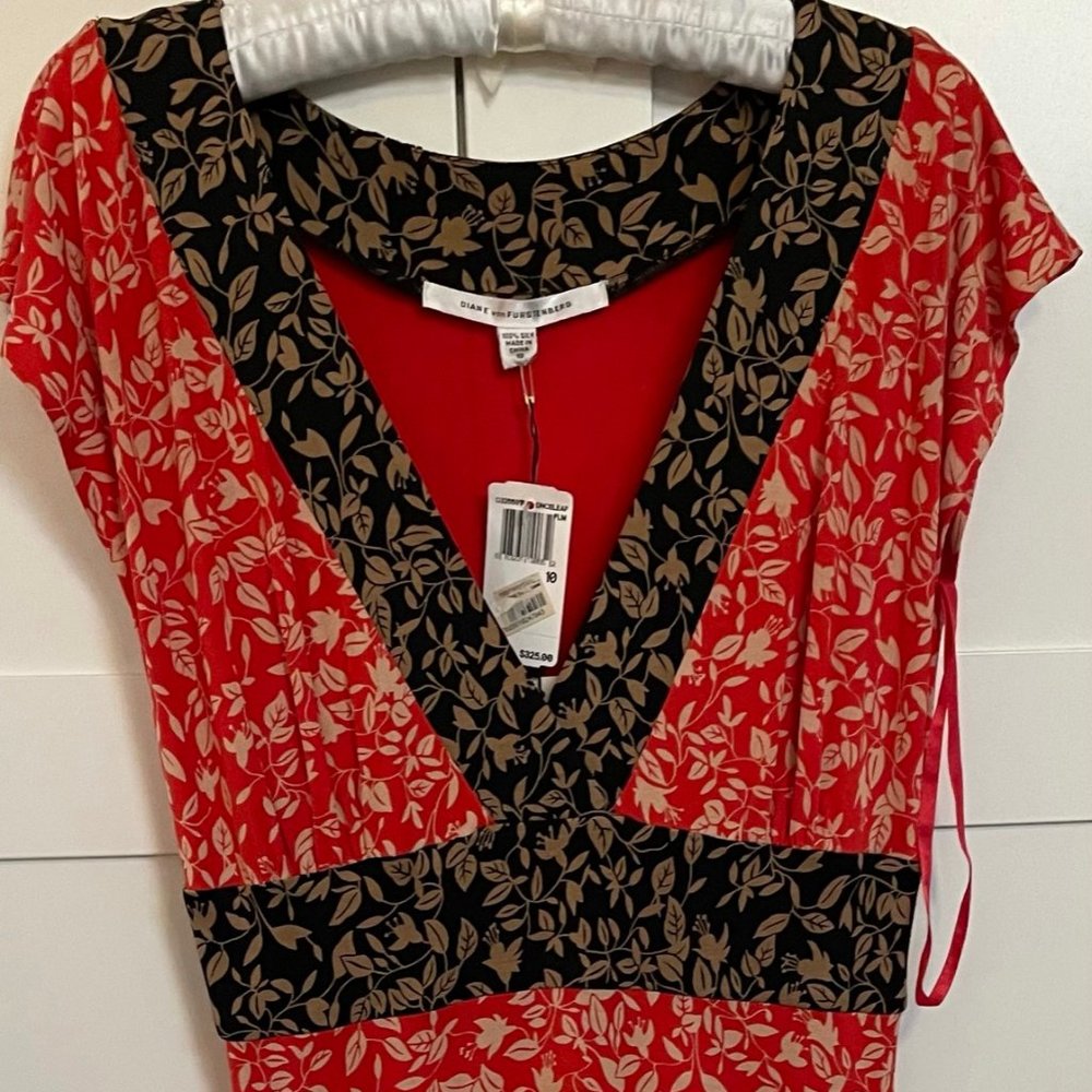 NWT Diane von Furstenberg Silk Jersey Dress,  10